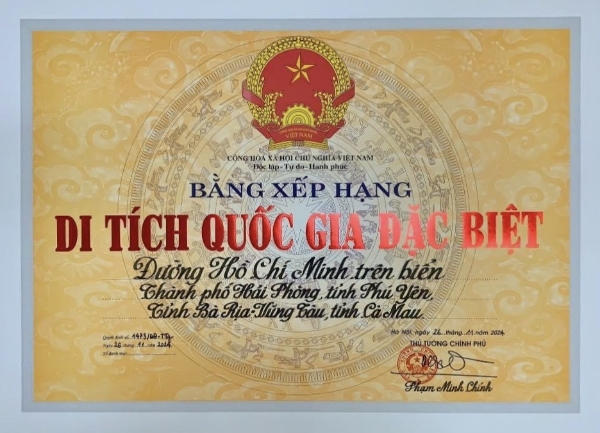 Hình ảnh cho bài viết Xếp hạng Di tích Quốc gia đặc biệt Đường Hồ Chí Minh trên biển